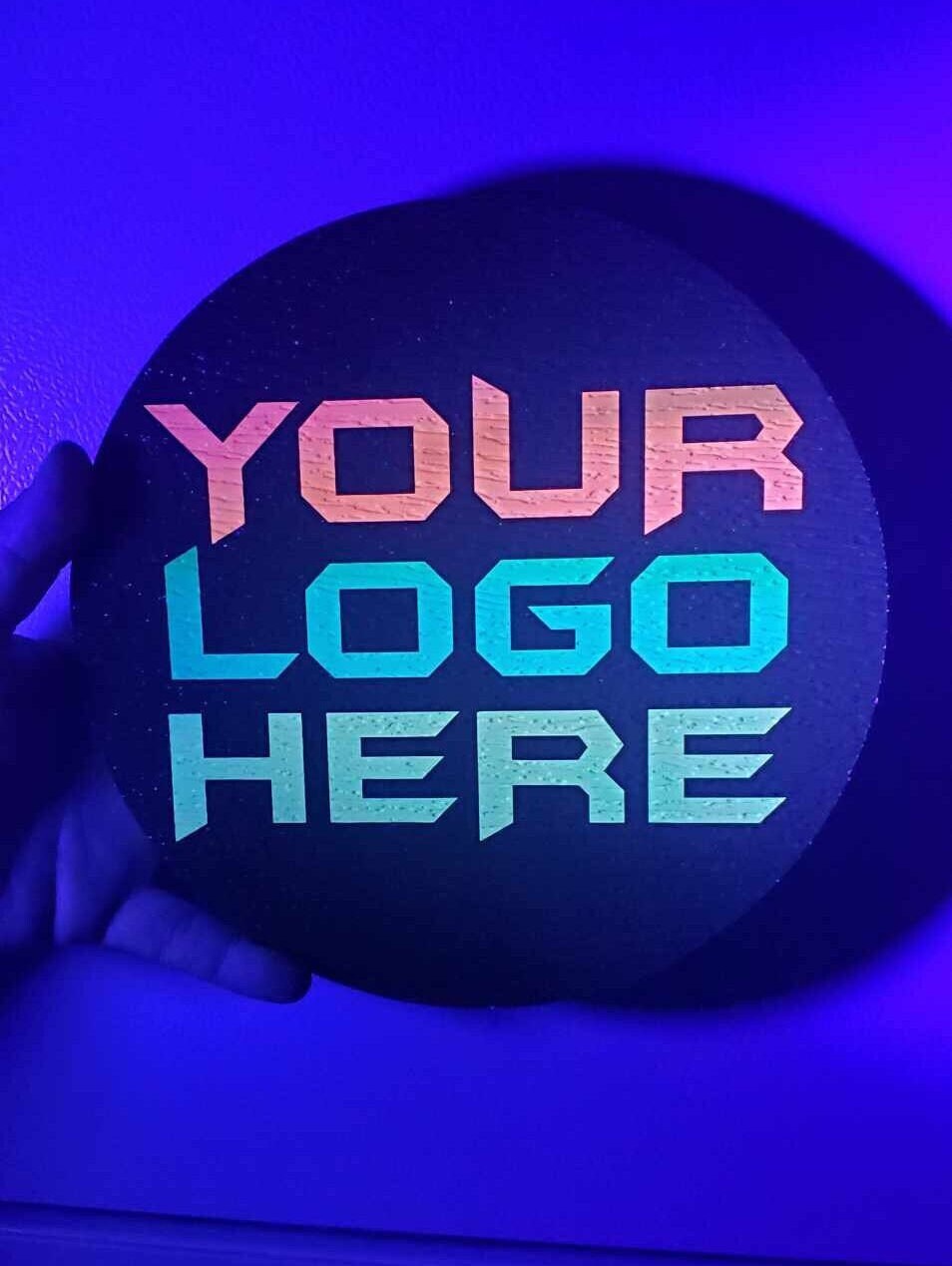 Laser Tag Putt Putt Golf Night Club Custom Personalized Black Light Sign UV Printed Fluorescent Glow Look Your Logo Image Wood Ultraviolet