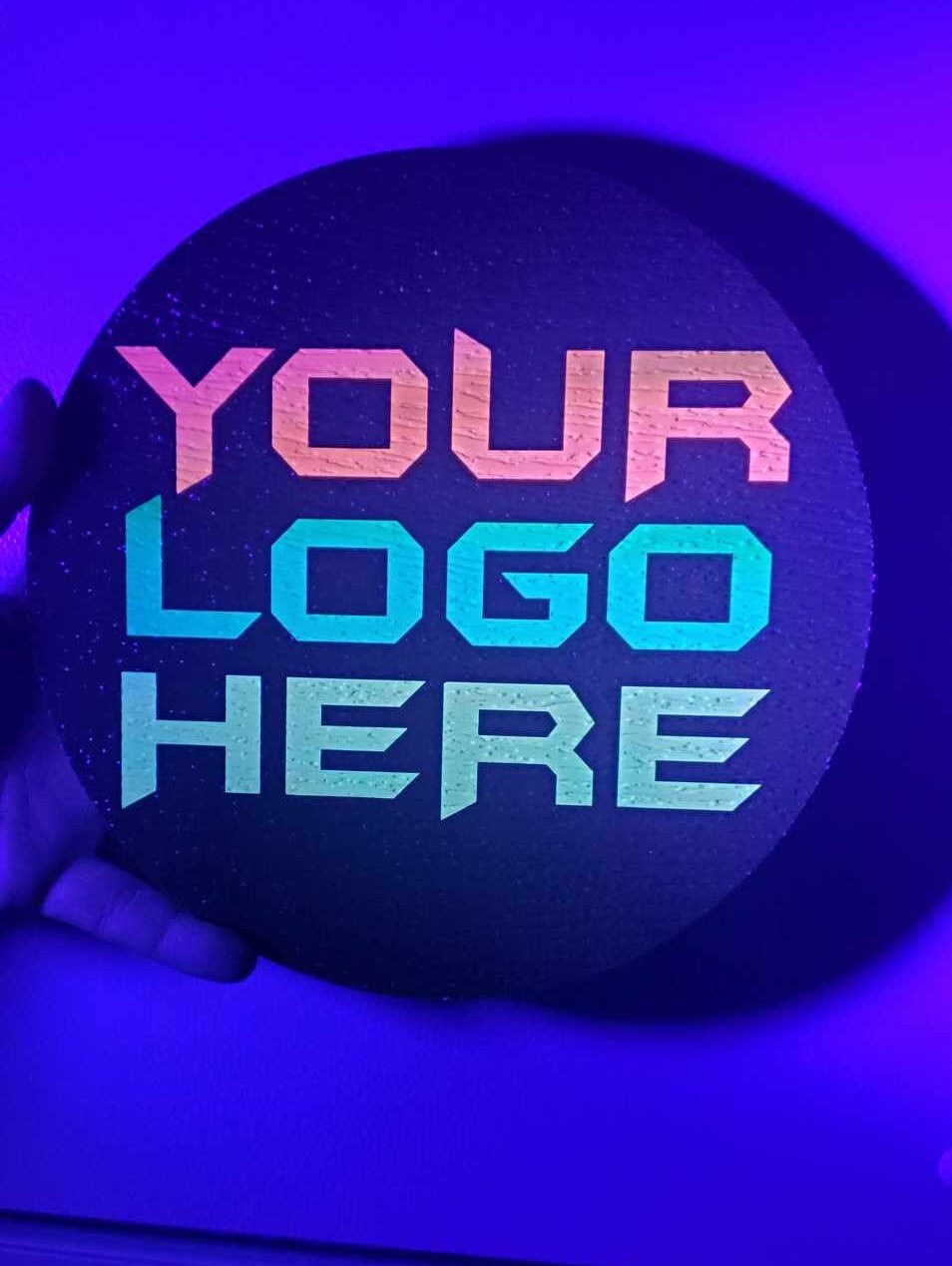 Laser Tag Putt Putt Golf Night Club Custom Personalized Black Light Sign UV Printed Fluorescent Glow Look Your Logo Image Wood Ultraviolet