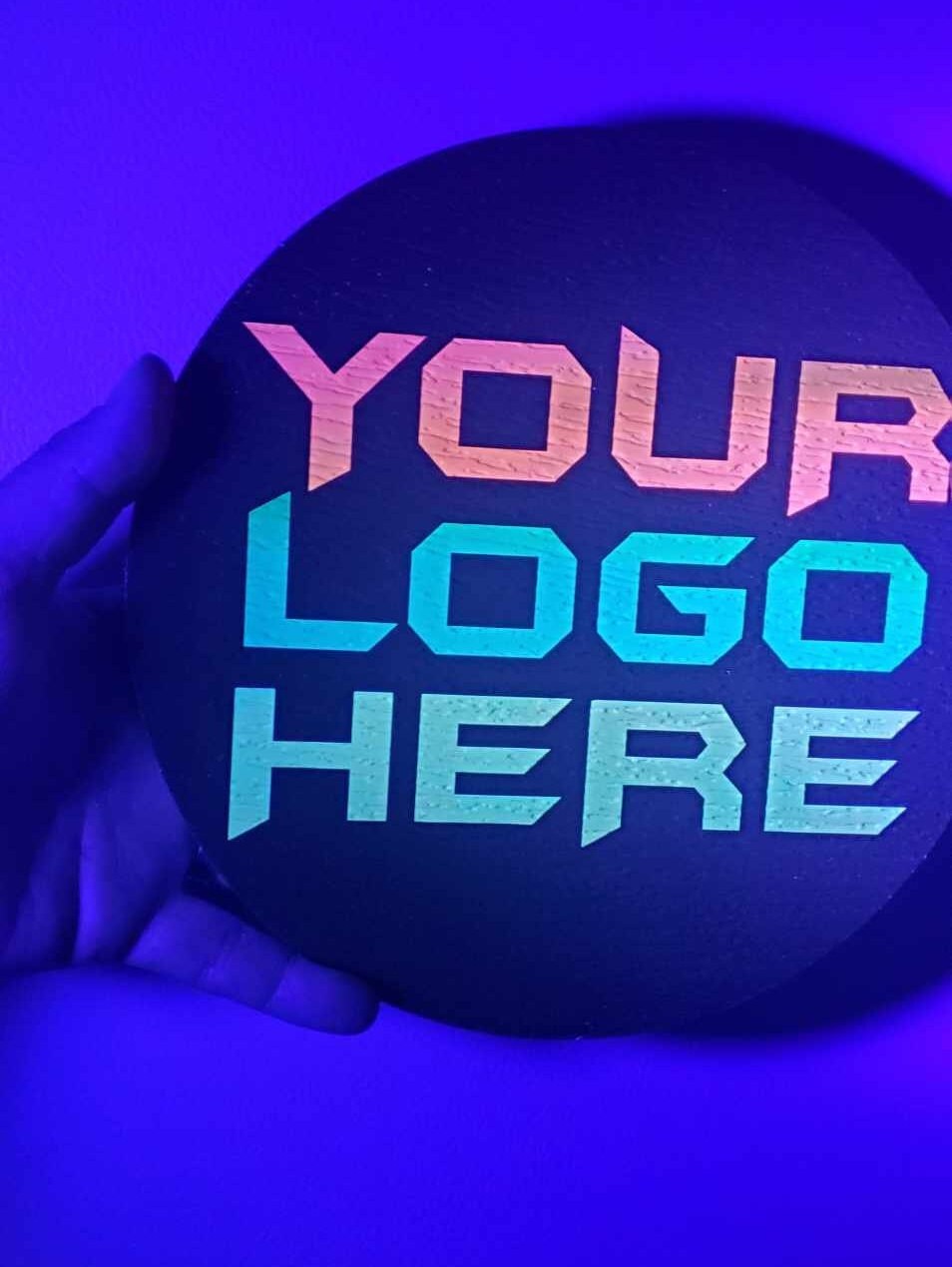 Laser Tag Putt Putt Golf Night Club Custom Personalized Black Light Sign UV Printed Fluorescent Glow Look Your Logo Image Wood Ultraviolet