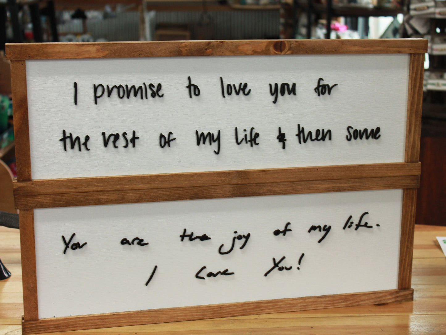 Promise Love Note Keepsake Life Partner Handwriting sign Husband Wife Couple Giftable Handmade custom personalized wood decor primitive