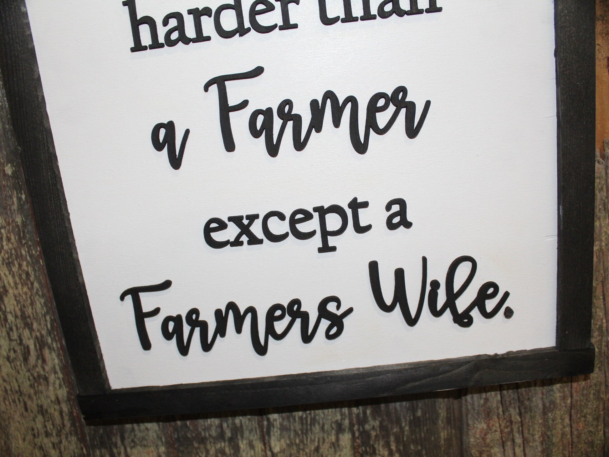No One Works Harder Than A Farmers Wife Decor Sign Appreciation Gift Farming Wife 3D Handmade Wood Sign Raised Text Farmers Kitchen Living