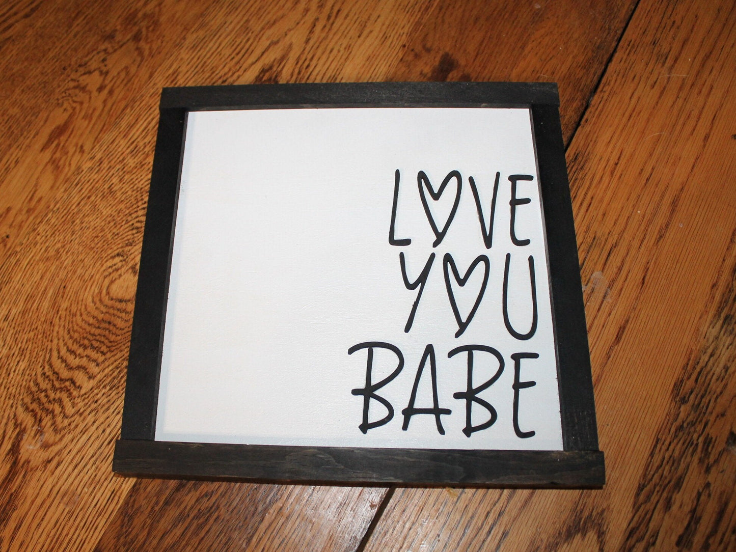 Raised Text Love You Babe Wood Sign Boyfriend Girlfriend Gift 3D Hearts Loved One Wooden Sign Wood Primitive Shabby Chic Wall Decor