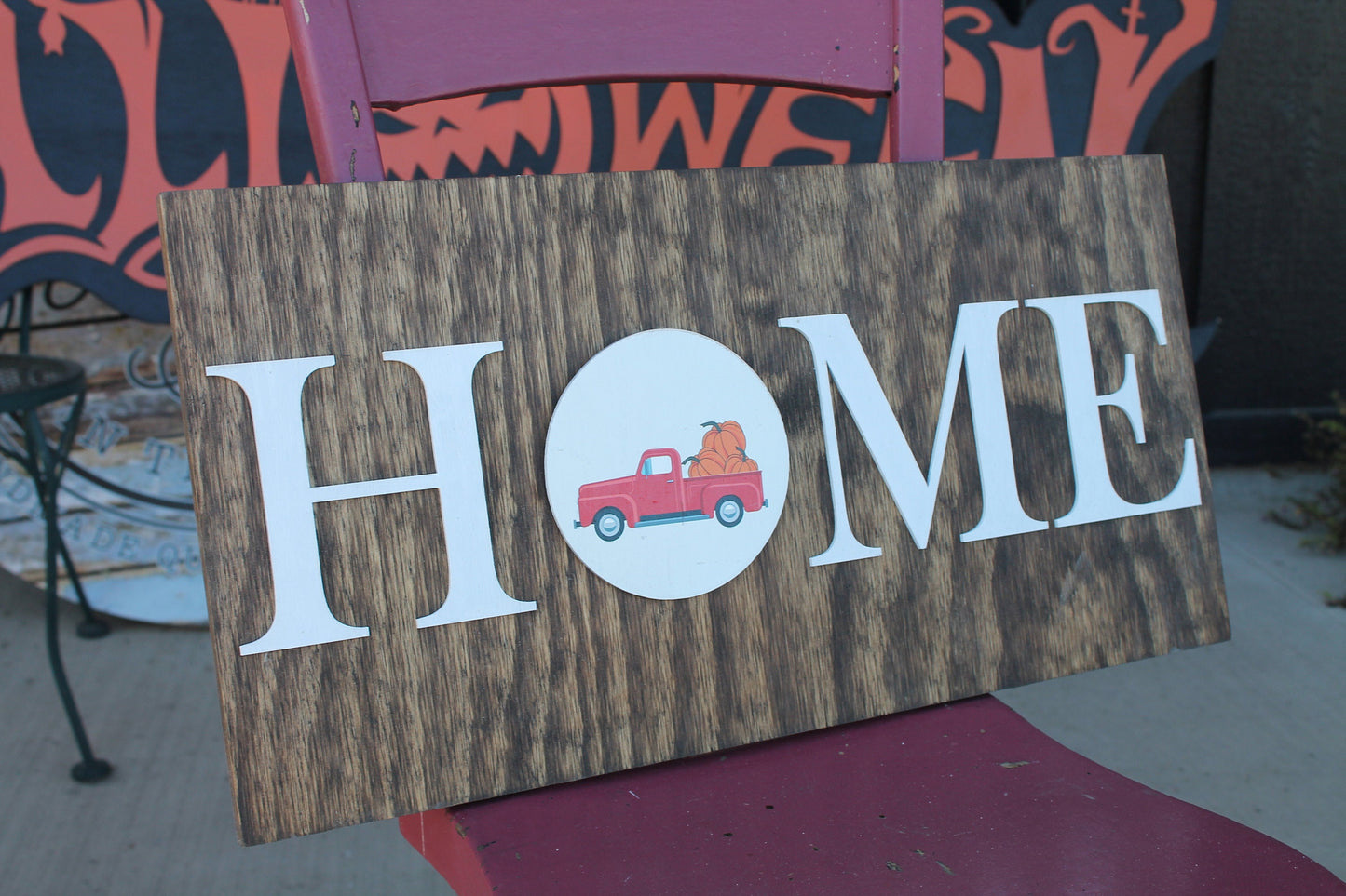 Holiday Home Sign Interchangeable Wooden Little Truck Seasonal Handmade Home Decor Christmas Halloween Fall Winter Spring Summer Pet