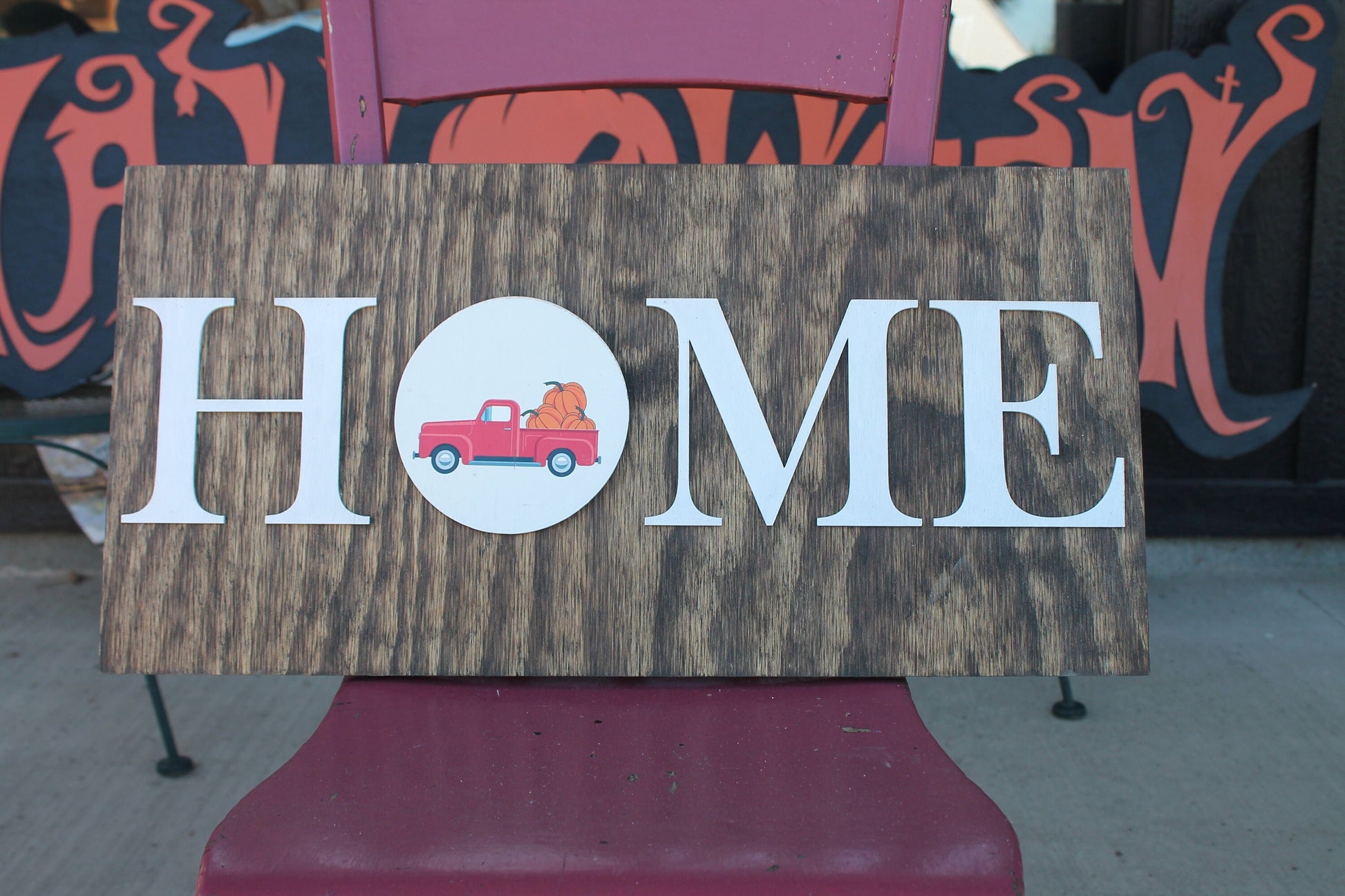 Holiday Home Sign Interchangeable Wooden Little Truck Seasonal Handmade Home Decor Christmas Halloween Fall Winter Spring Summer Pet