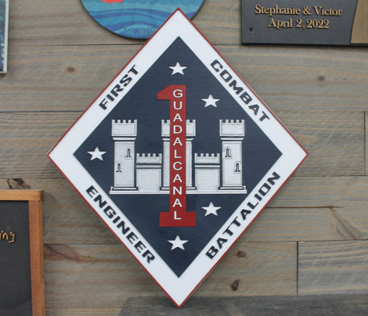 Custom Castle Sign Contoured Military Badge Battalion Engineer Commerical Signage Diamond Made to Order Store Front Logo Wooden Handmade