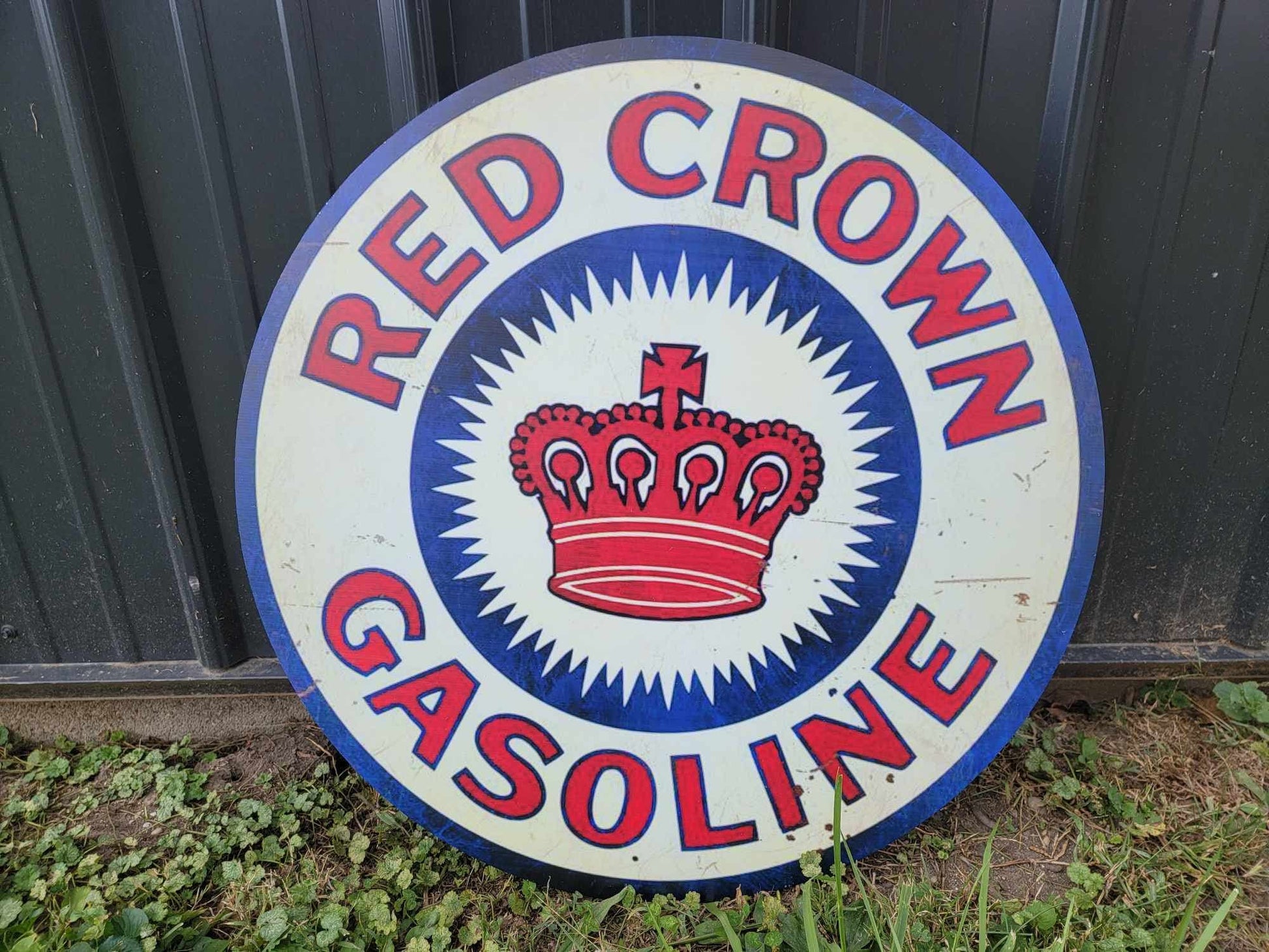 Red Crown Oil Gas Station Reproduction Classic Man Cave Garage Sign For Him Giftable Aluminum Sign Printed Memorabilia Petrolina Petroleum