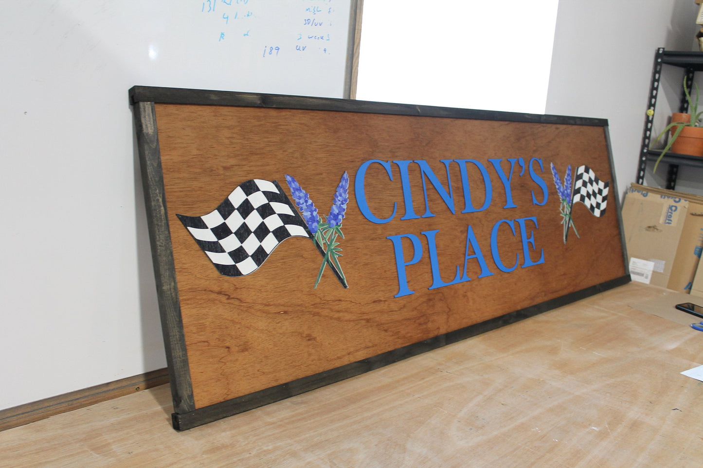 Racing Flag Speed Lavender Racetrack Sports Place Handmade Tailormade Custom Personalized Sign Printed Image Name Style 3d Wooden Sign