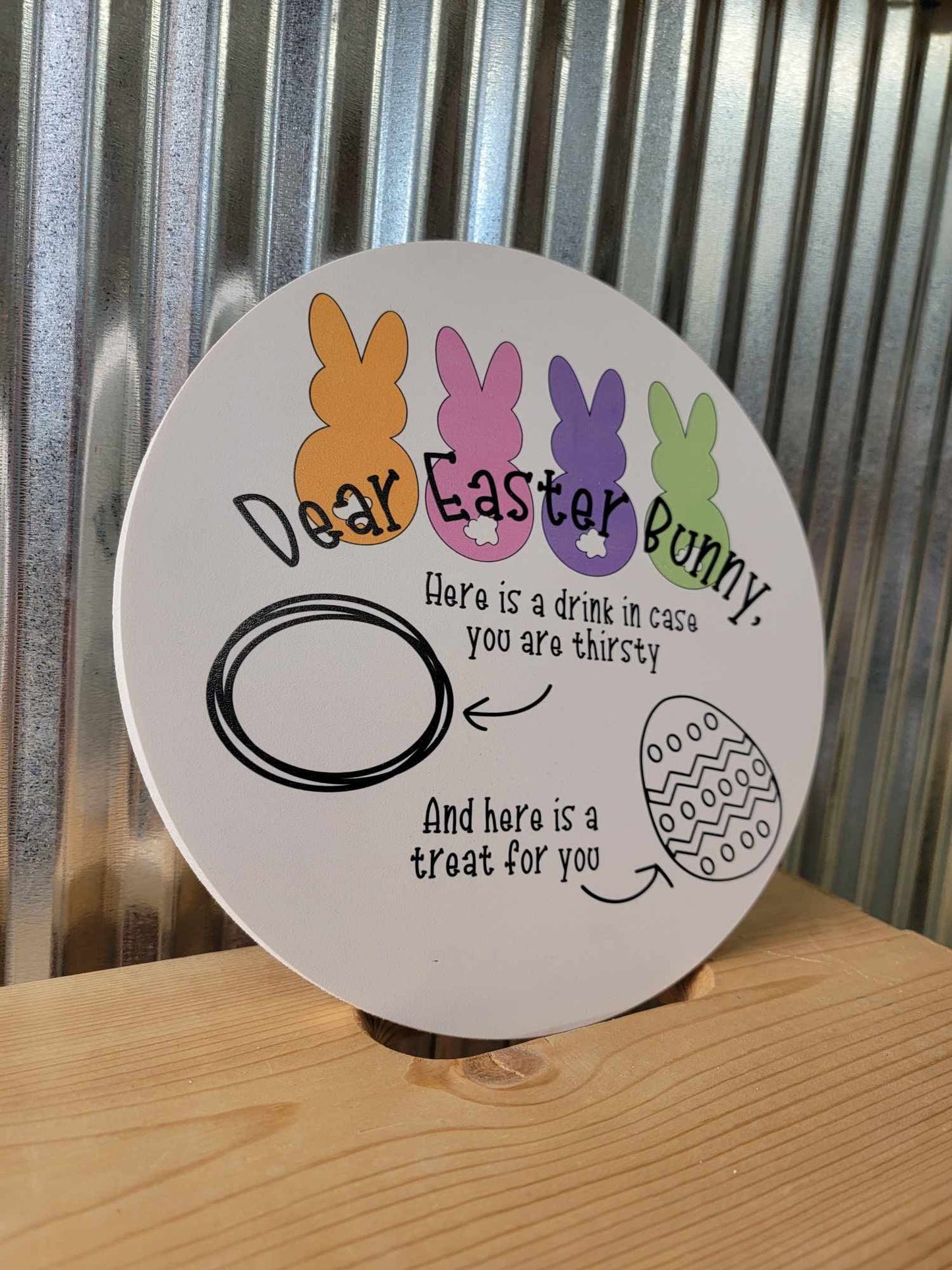 Easter Treats Tray Bunny Spring Giftable Kids Pastel Sustainable Plate Egg Hunt Host Cute Smooth PVC Weatherproof Ultraviolet Ink