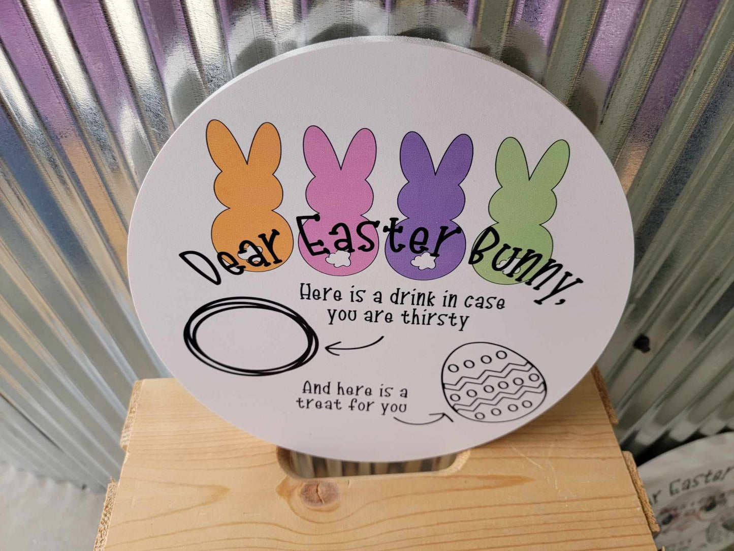 Easter Treats Tray Bunny Spring Giftable Kids Pastel Sustainable Plate Egg Hunt Host Cute Smooth PVC Weatherproof Ultraviolet Ink