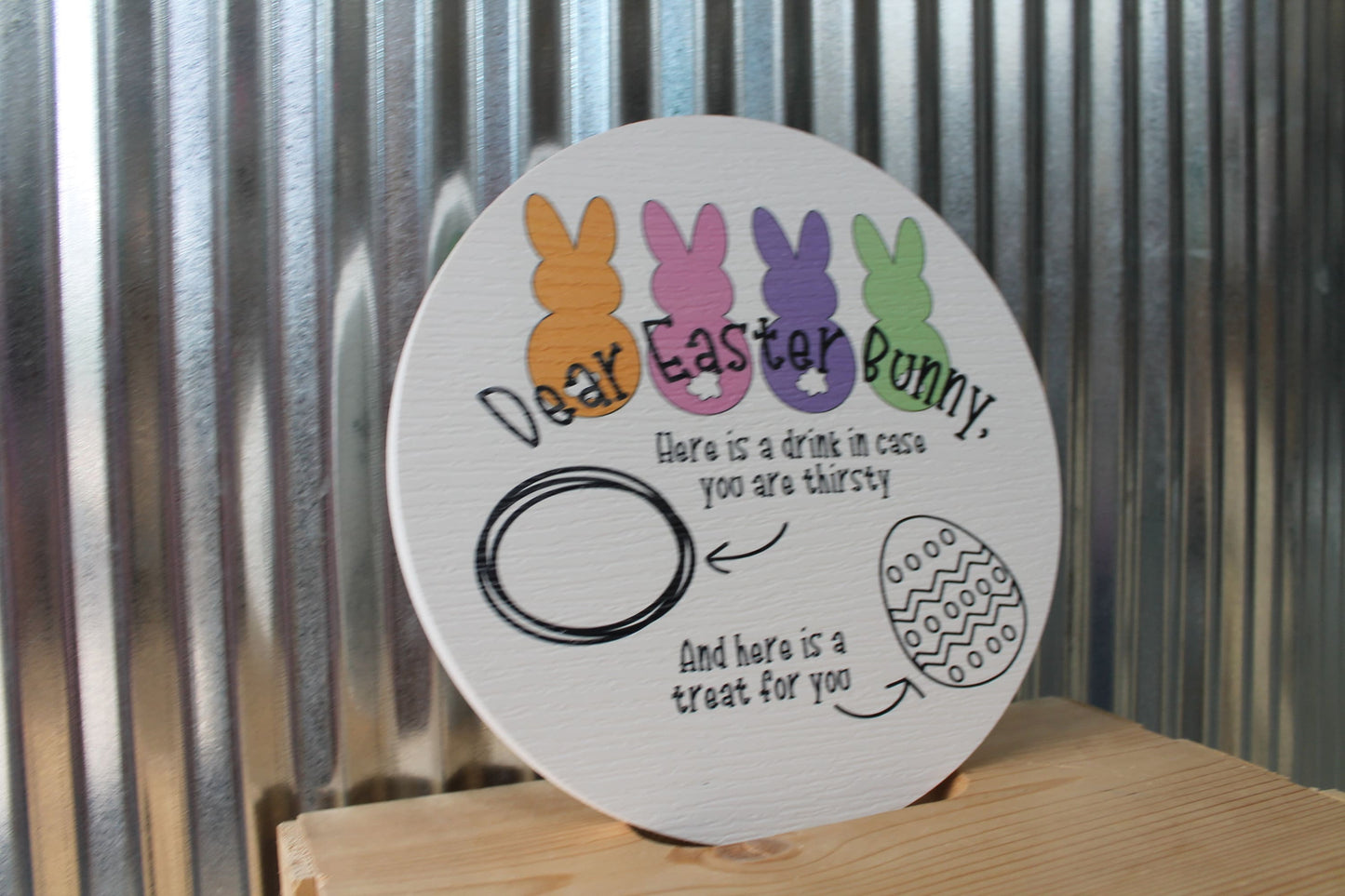 Spring Easter Bunny Treat Tray Giftable Kids Pastel Sustainable Plate Egg Hunt Host Cute Textured PVC Weatherproof Ultraviolet Ink