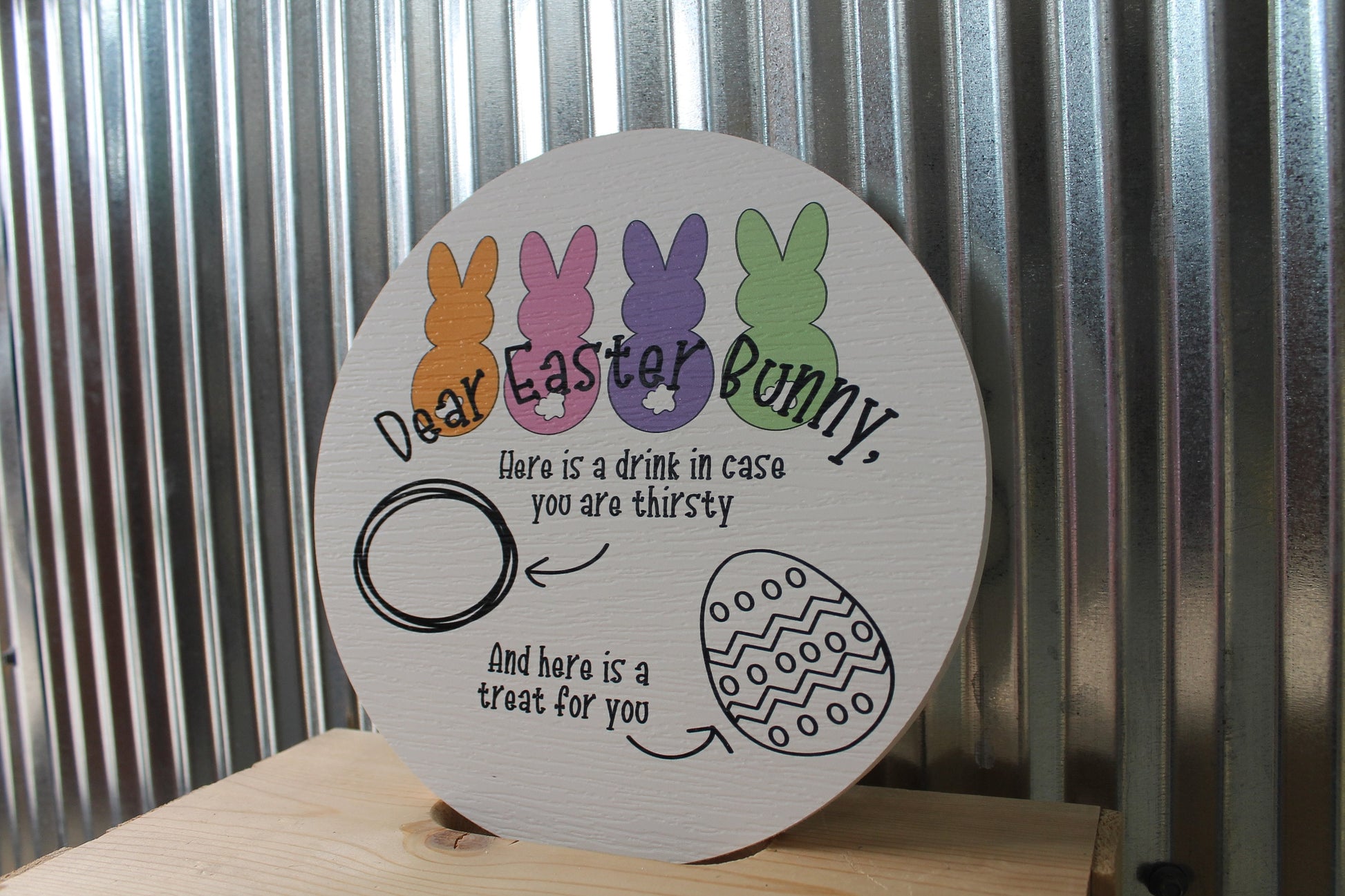 Spring Easter Bunny Treat Tray Giftable Kids Pastel Sustainable Plate Egg Hunt Host Cute Textured PVC Weatherproof Ultraviolet Ink