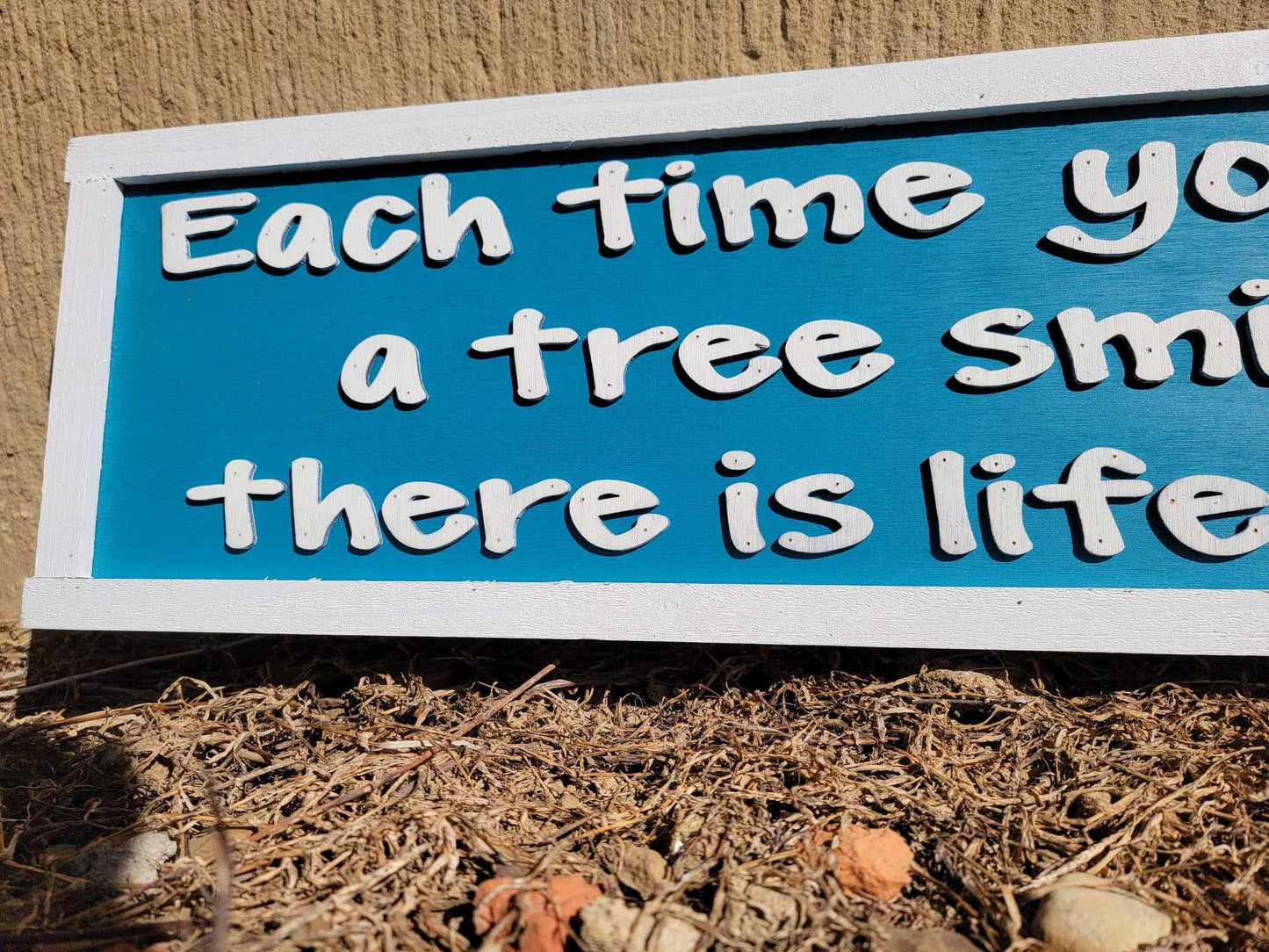 Books Reader Tree Wooden Handmade Home Decor Sign Raised Text Life After Death Time Blue and White Book Lover Quote Wall Art