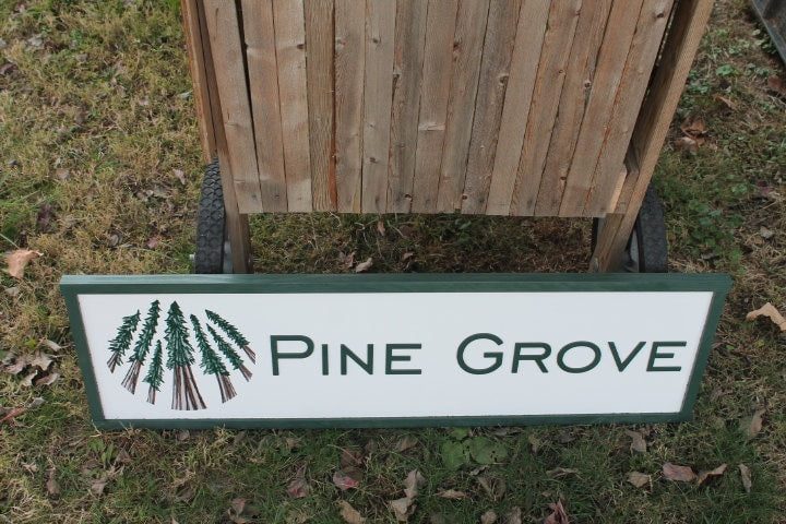 Pine Entrance Sign Tree Forest Company Commerical Custom Personalized Sign Printed Image Name Style 3d Wooden Sign
