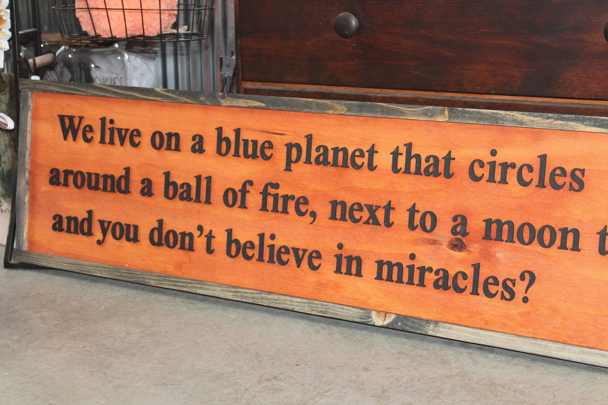 Believe in Miracles Earth Sun Good Things Good Vibes Inspirational Faith Fire Water Handmade 3D Raised Sign Home Decor Happiness