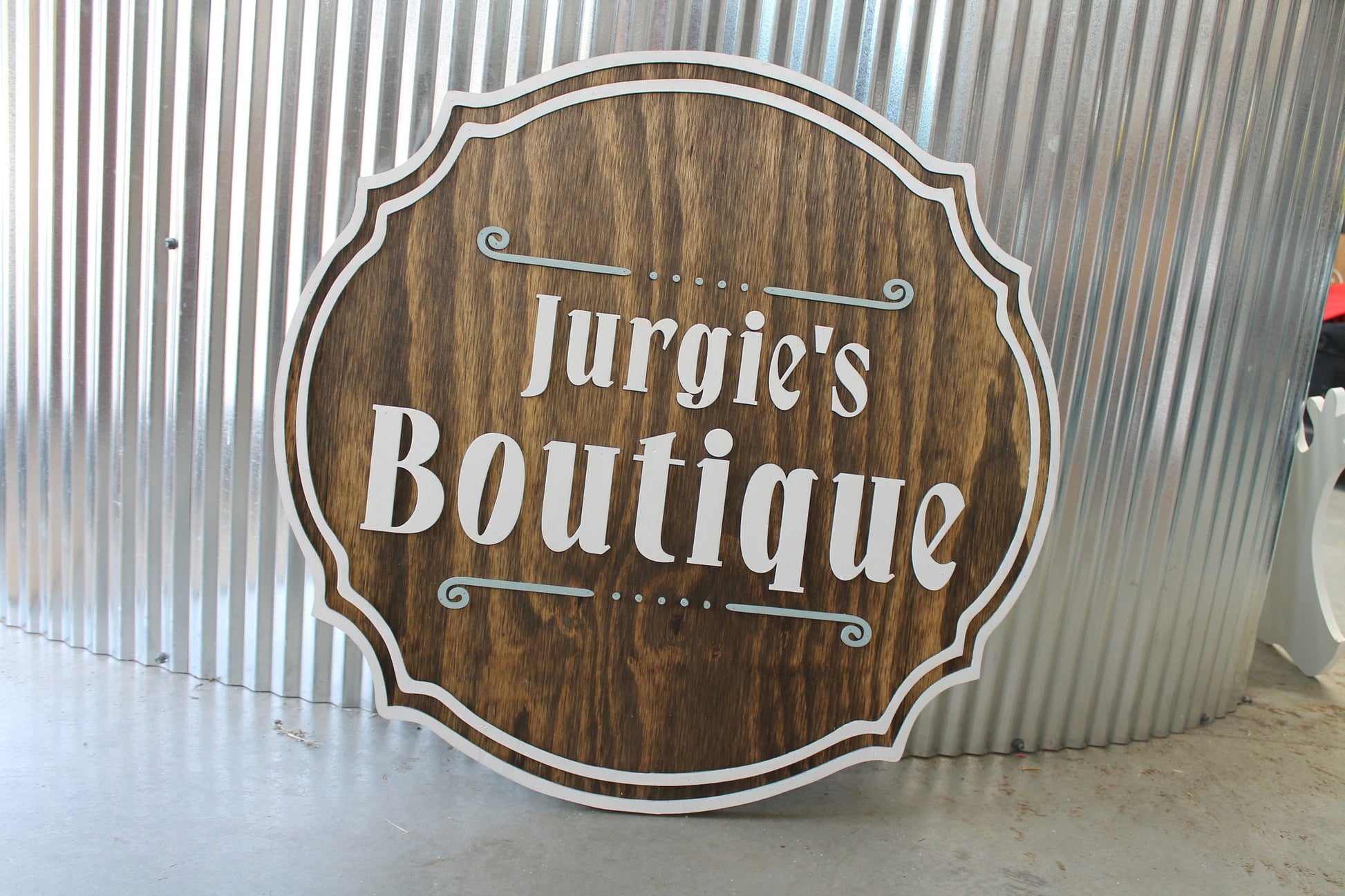 Custom Boutique Business Sign Clothing Store Artisan Oval 3D Large Custom Indoor Outdoor Small Business Laser Cut Wood Sign farmhouse