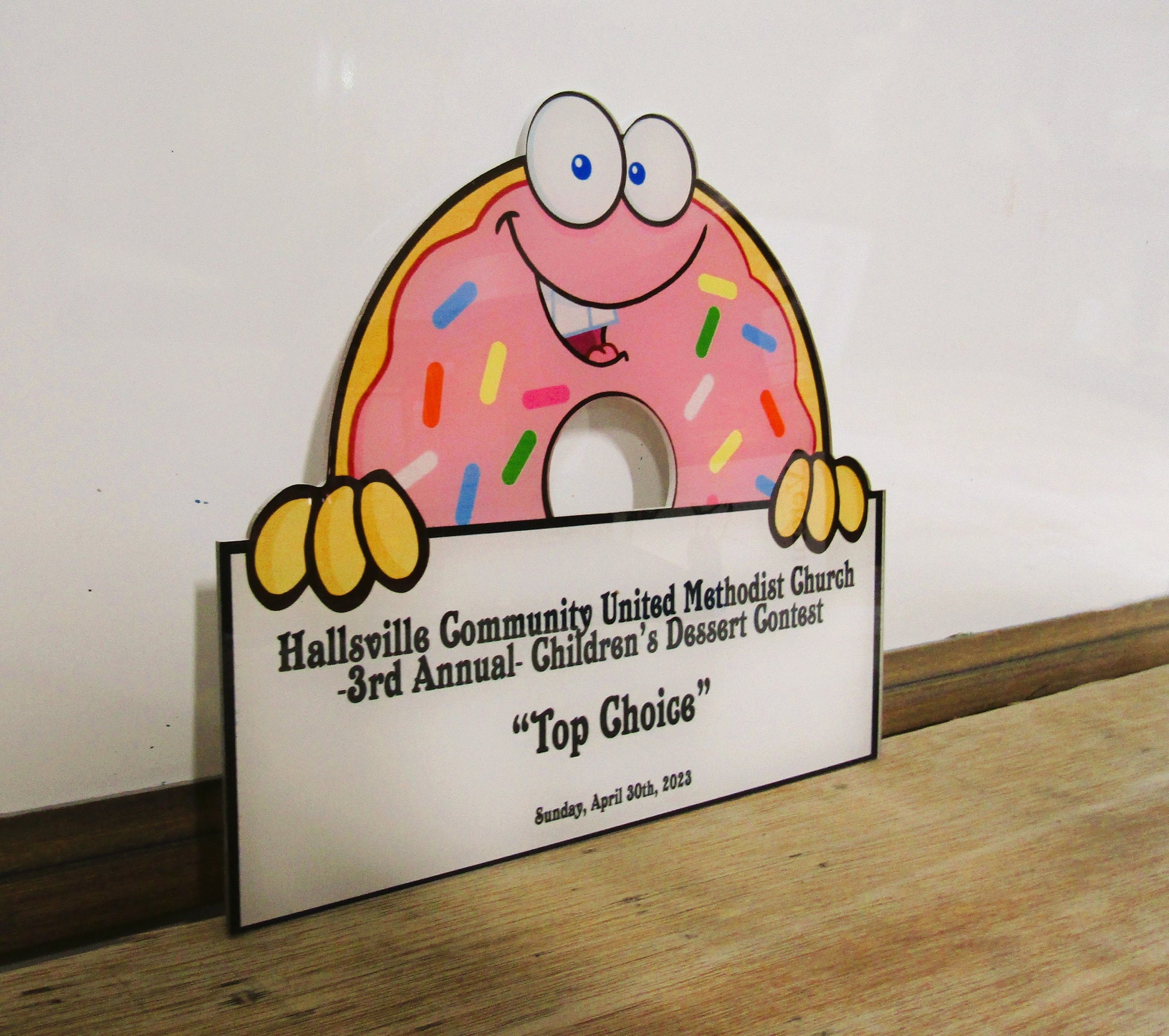 Custom Reverse Printed Acrylic Plaque Donut Award Contour Church Business Top Choice Winner Appreciation Sign Personalized