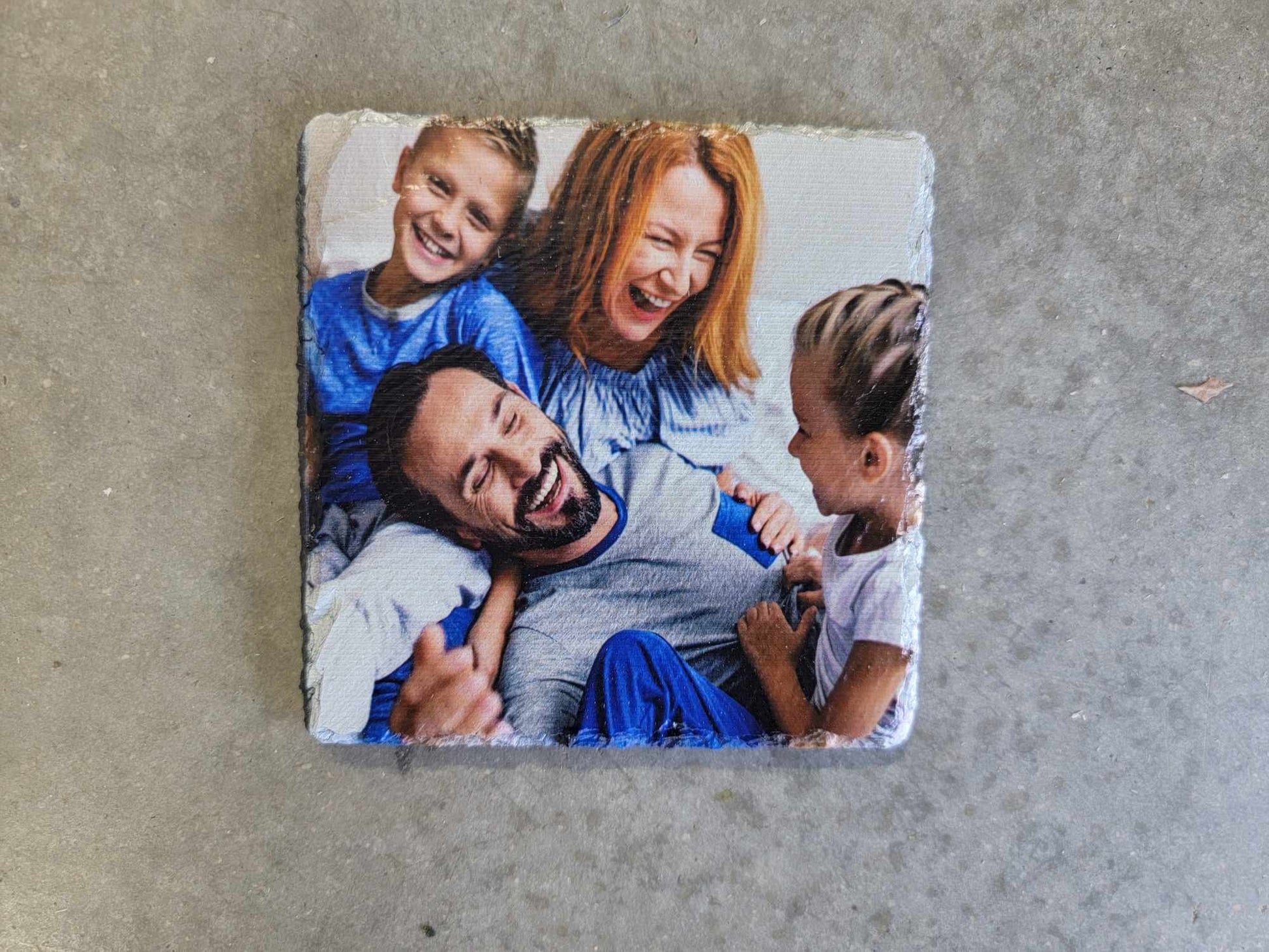 Custom Sign Printed Family Photo Slate Coasters Set of 4 Keepsake Gift Gift for her Wedding Gift Christmas Birthday Your Image Color