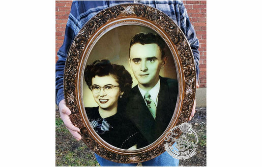 Vintage photograph on Acrylic with gold wood frame customized with your actual photograph can us retro or modern photo or picture
