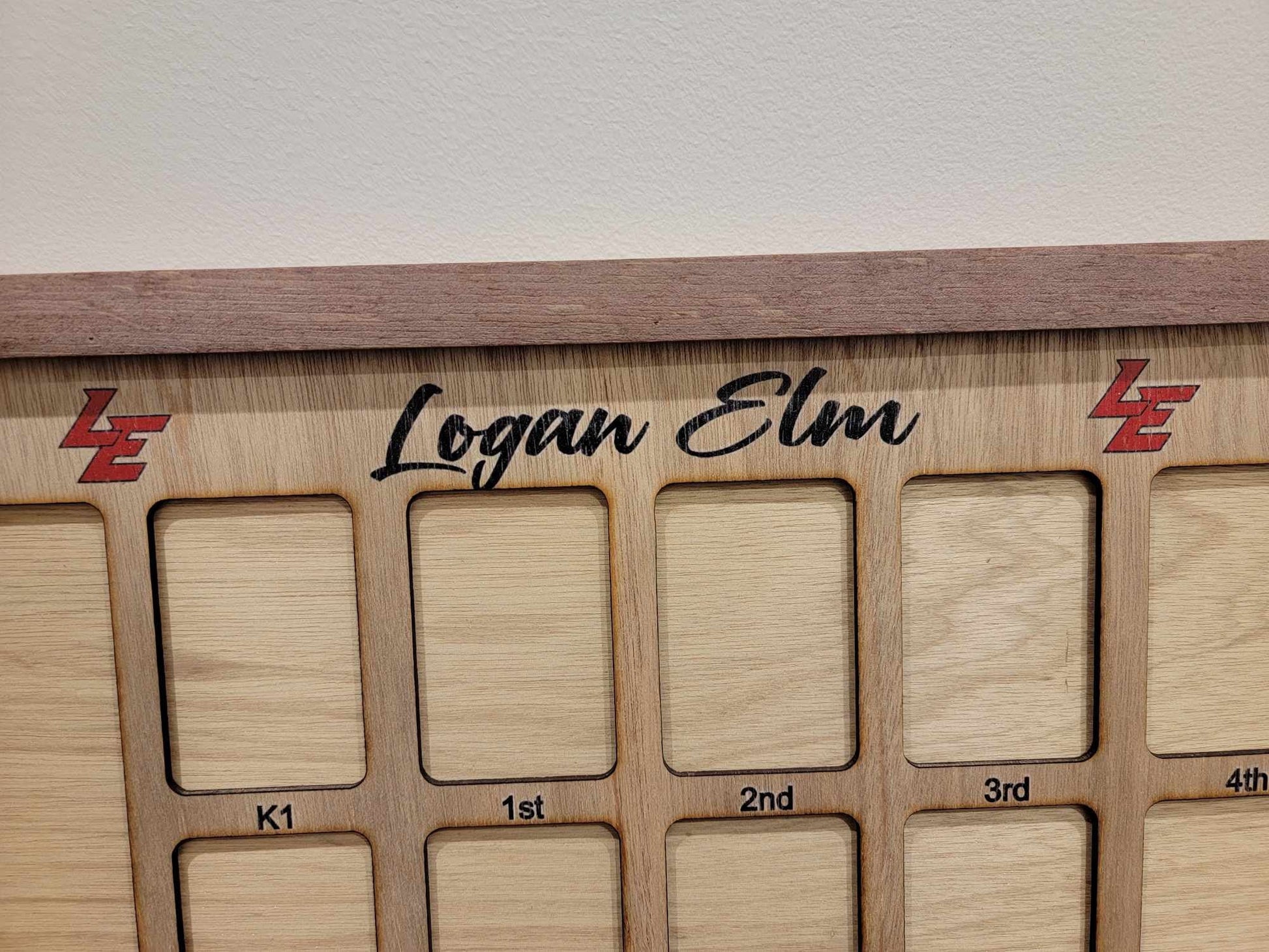 Logan Elm LE Braves School Name Local School District Personalized K-12 School Years Horizontal Picture Frame Display Photo Back to School