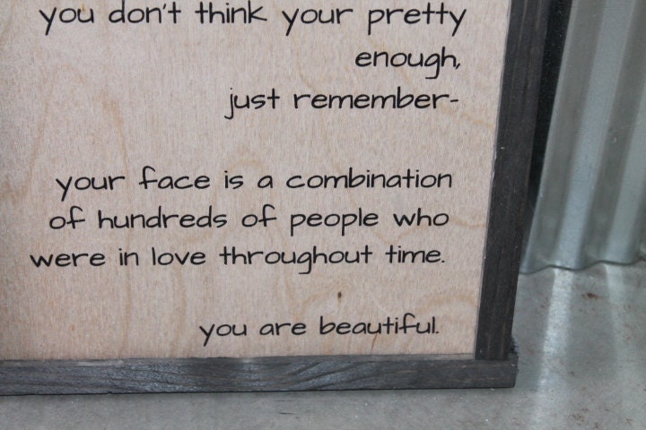 You are Beautiful People in love Photos Inspire Quote Remember Self love Country Square Pattern Block Wall Art Farmhouse Primitive Rustic