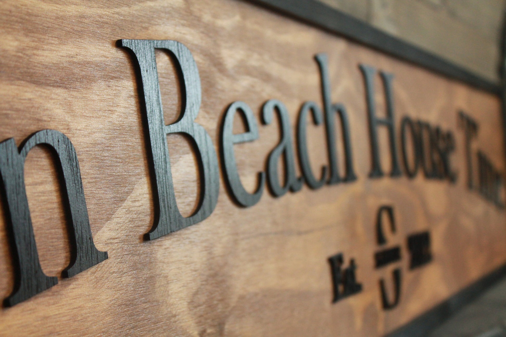 Beach House Vacation Home Monogram Custom Ranch Rustic Sign Wooden Laser Cut Single Doublesided Giftable Personalized 3D Raised Letters