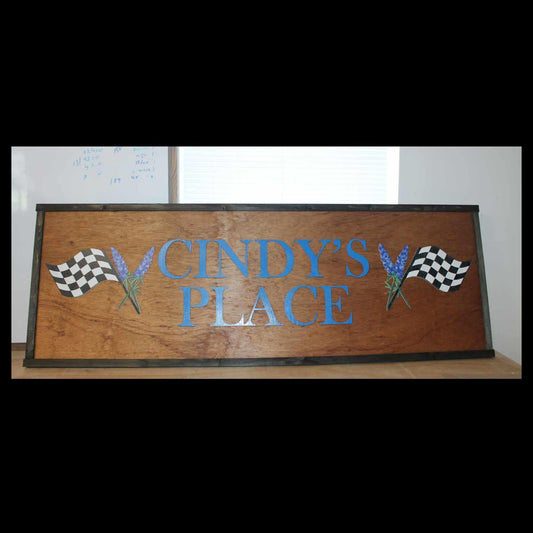 Racing Flag Speed Lavender Racetrack Sports Place Handmade Tailormade Custom Personalized Sign Printed Image Name Style 3d Wooden Sign