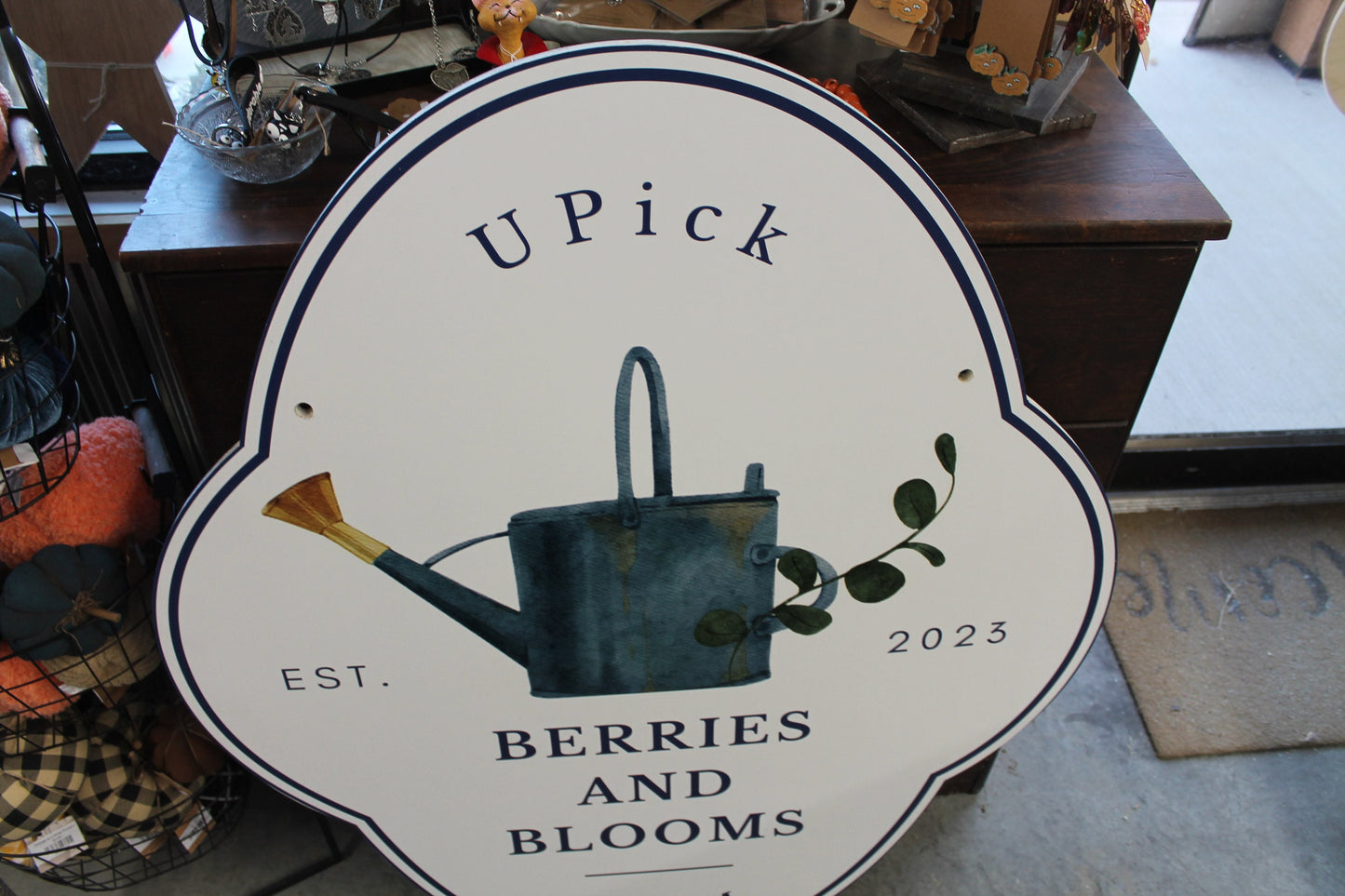 Contour UPick Garden Sign Watering Can Smooth Outdoor Custom Made Sign PVC Weather Water Proof Sturdy Fade Mold Resistant Printed Any Color