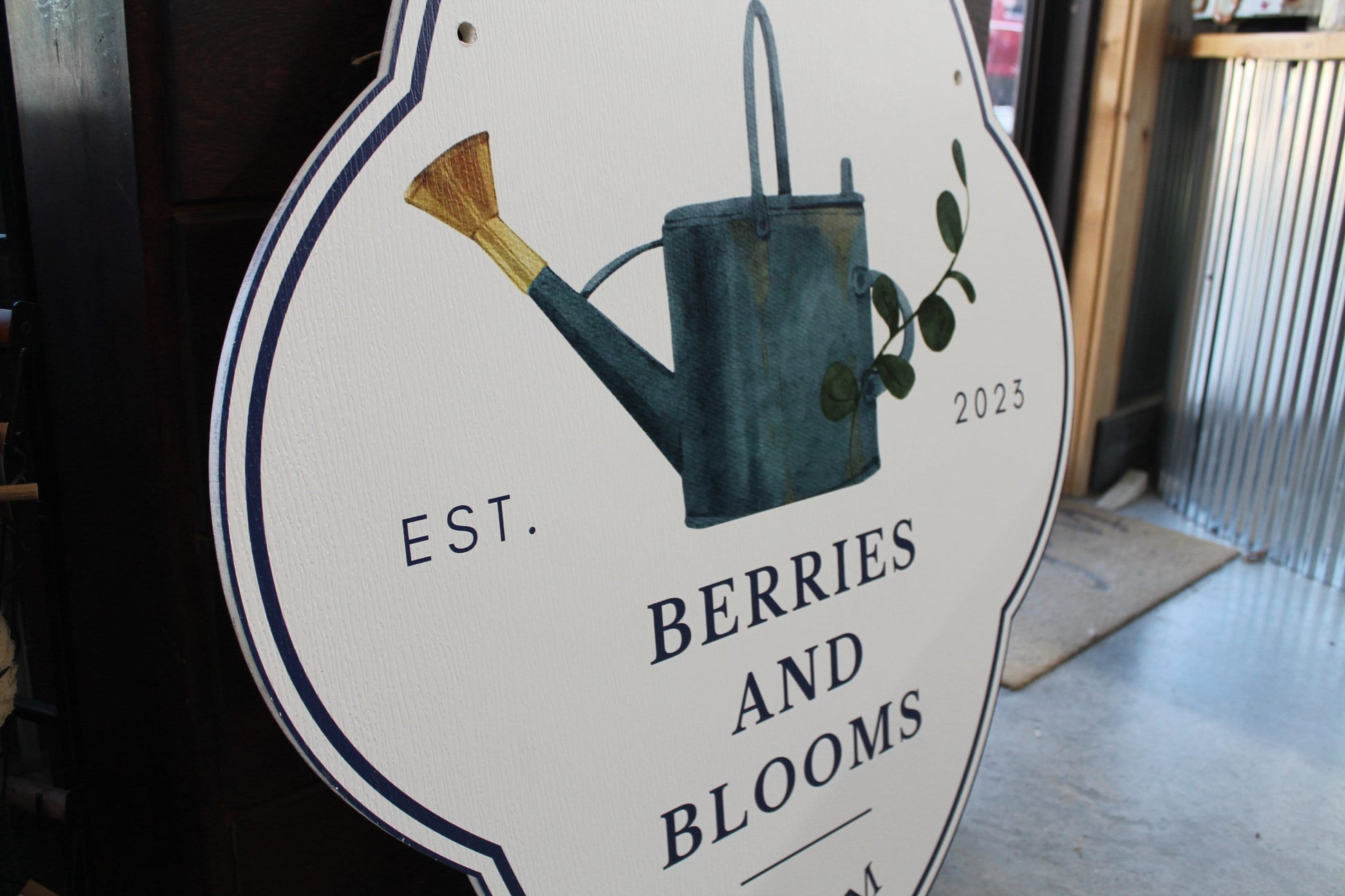 Contour UPick Garden Sign Watering Can Smooth Outdoor Custom Made Sign PVC Weather Water Proof Sturdy Fade Mold Resistant Printed Any Color