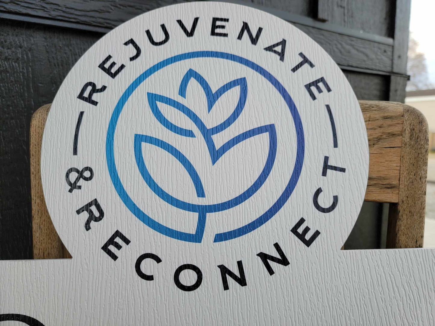 Custom Contour Logo PVC Sign Smooth Rejuvenate Lake Spa Outdoor Ready for your Business Logo Great For Outdoor Ready to Hang Mount