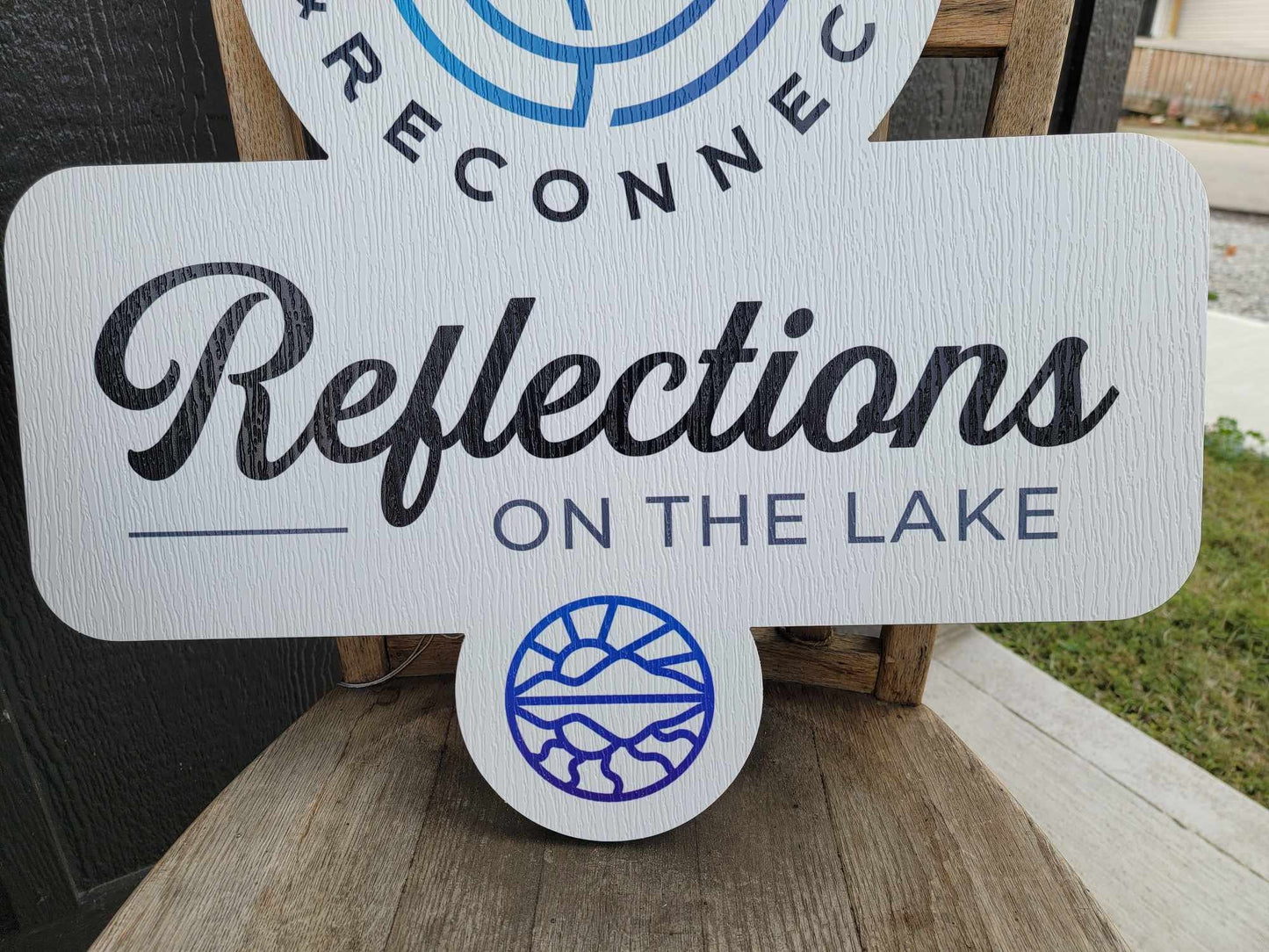 Custom Contour Logo PVC Sign Smooth Rejuvenate Lake Spa Outdoor Ready for your Business Logo Great For Outdoor Ready to Hang Mount