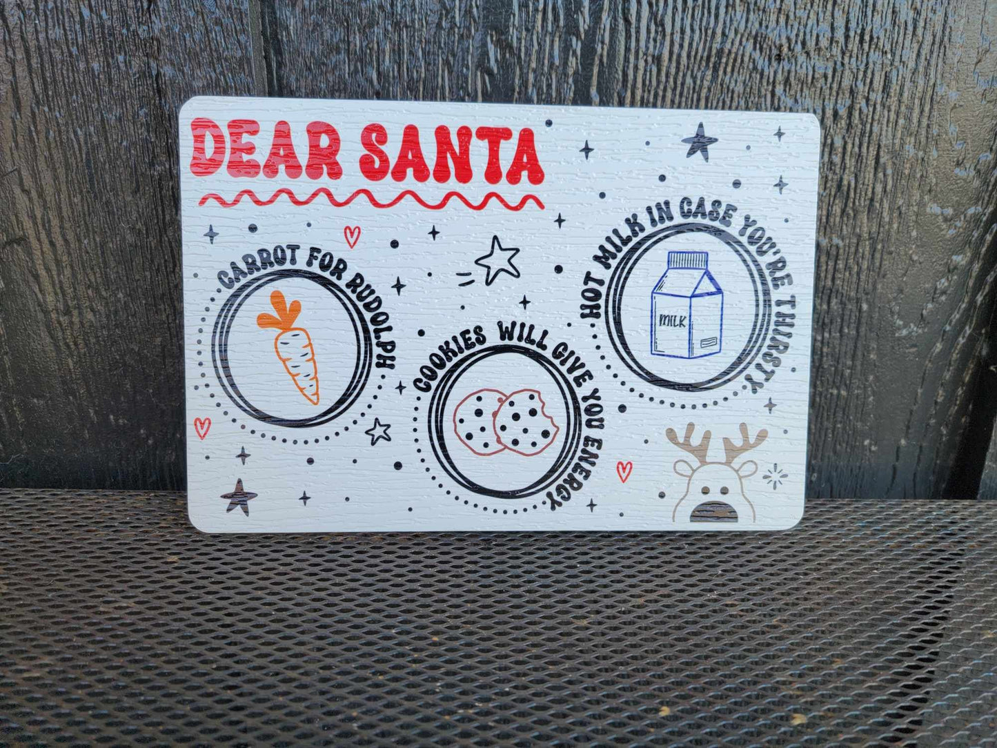 Dear Santa Tray Cookies Milk Reindeer Carrot PVC Printed Christmas Day Treat Gift Snack Plate Leave for Santa