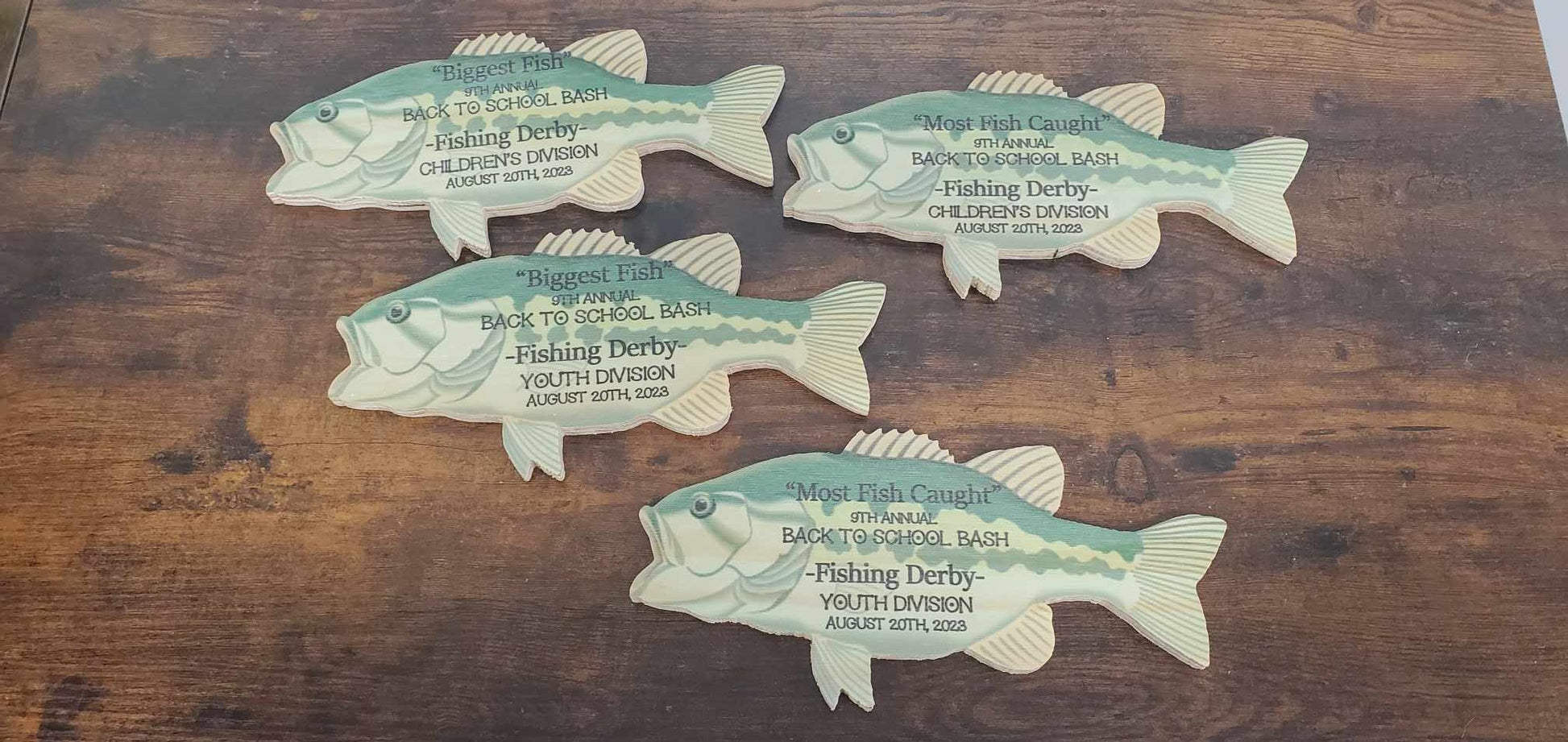 Customizable Fish Plaque Fisher Gift for men Gift for him Personalized Fisherman Bass Largemouth Printed Color Wooden Man Cave