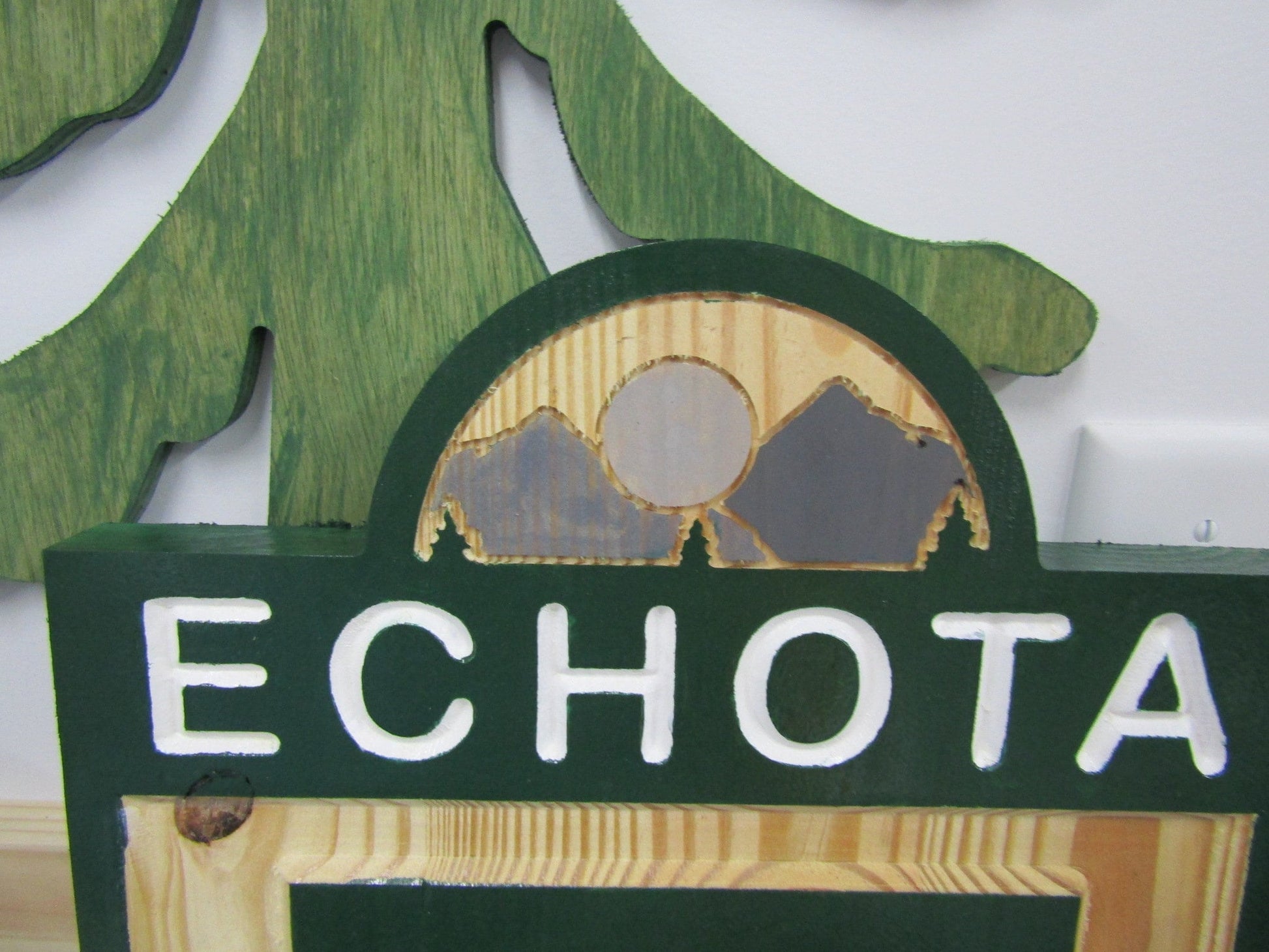 Route Echota Contour Engraved Routed Sign Commerical Real Estate Vacation Wilderness Outdoors Handmade Sign Inscribed