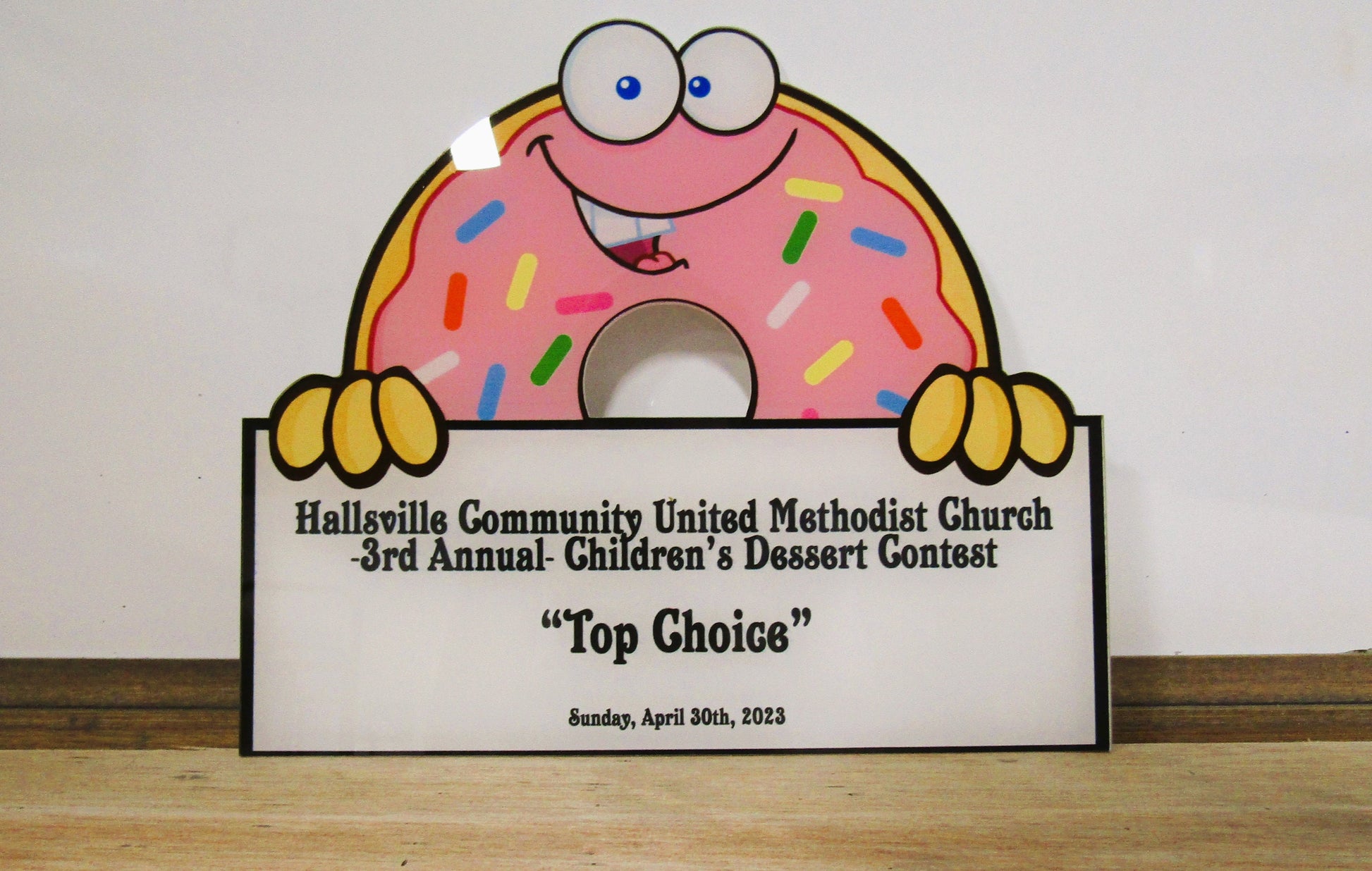 Custom Reverse Printed Acrylic Plaque Donut Award Contour Church Business Top Choice Winner Appreciation Sign Personalized