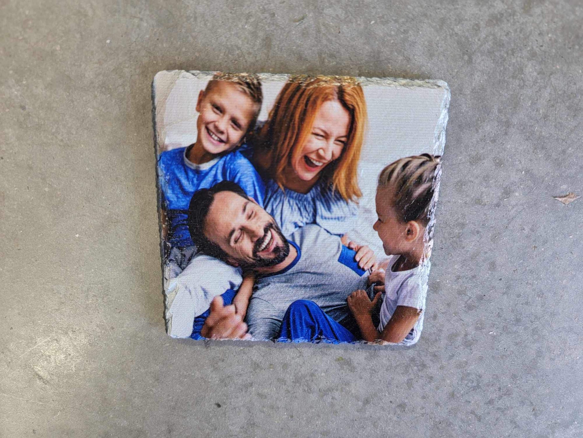Custom Sign Printed Family Photo Slate Coasters Set of 4 Keepsake Gift Gift for her Wedding Gift Christmas Birthday Your Image Color