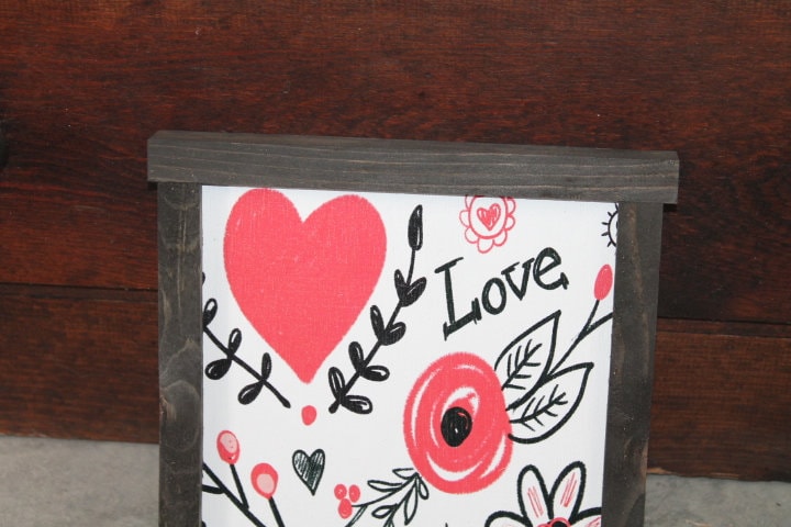 Heart Sign Print Home Decor Handmade Valentines Day Holiday Seasonal Pink Love Laurel Wall Art Farmhouse Primitive Rustic