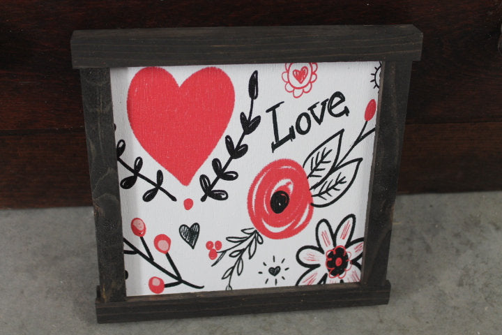 Heart Sign Print Home Decor Handmade Valentines Day Holiday Seasonal Pink Love Laurel Wall Art Farmhouse Primitive Rustic