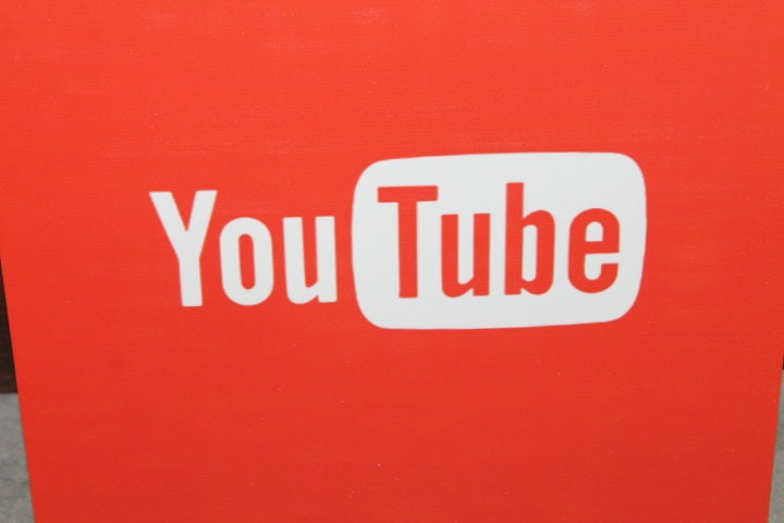 YouTube Streamer Social Media Gamer Gift Video Manager Blogger Video Red Background sign Hanging Wall Decor Social Handle PVC SMooth