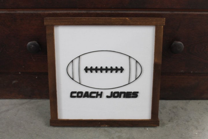 Coach Sign board Football Sports Custom Personalized 3D Layered Signage Decor Game Room Man Cave Giftable Sport Team Thank you