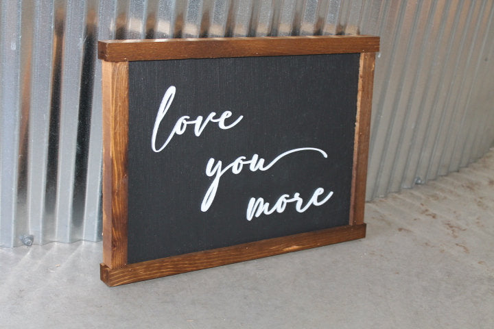Love you more Handmade Home Decor Giftable Couple Living Room Baby Room Bedroom Decor Sign Wooden Sign Black Brown Raised Layered