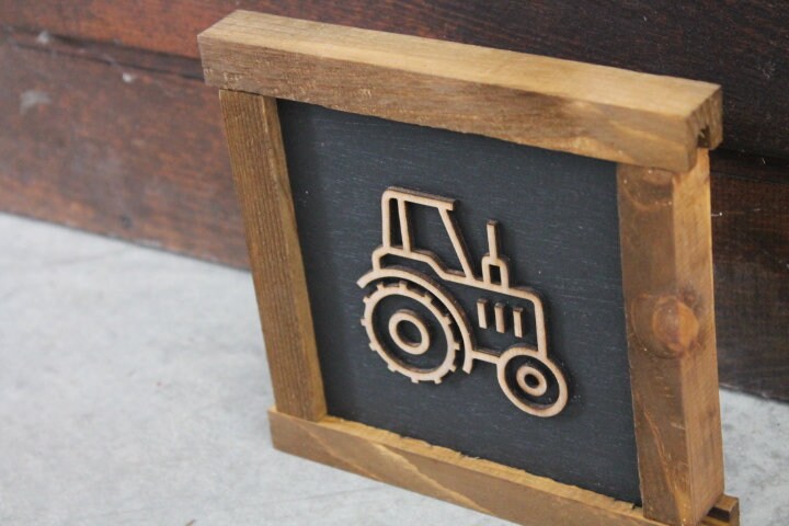 Tractor Boys Room Nursery Play room Farm Farmhouse Farmer Handmade Framed Wall Decor 3D Layered Laser cut wood sign