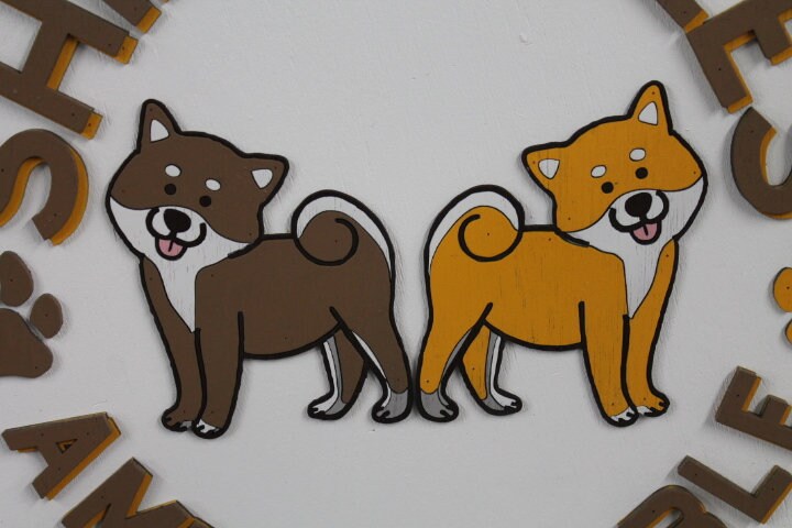 Custom Shiba Dog Wooden Layered Sign Puppy Tall Tales Story Tale Handmade 3D Cartoon Dog Lover Personalized Raised Signage