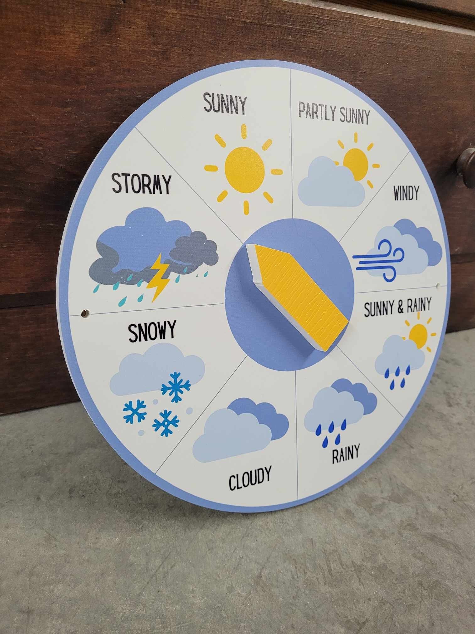 Weather Gauge Spinner Like Clock Personalized Waterproof Sign Smooth Round Circle Outdoor Ready for your Great for hanging or wall mounted