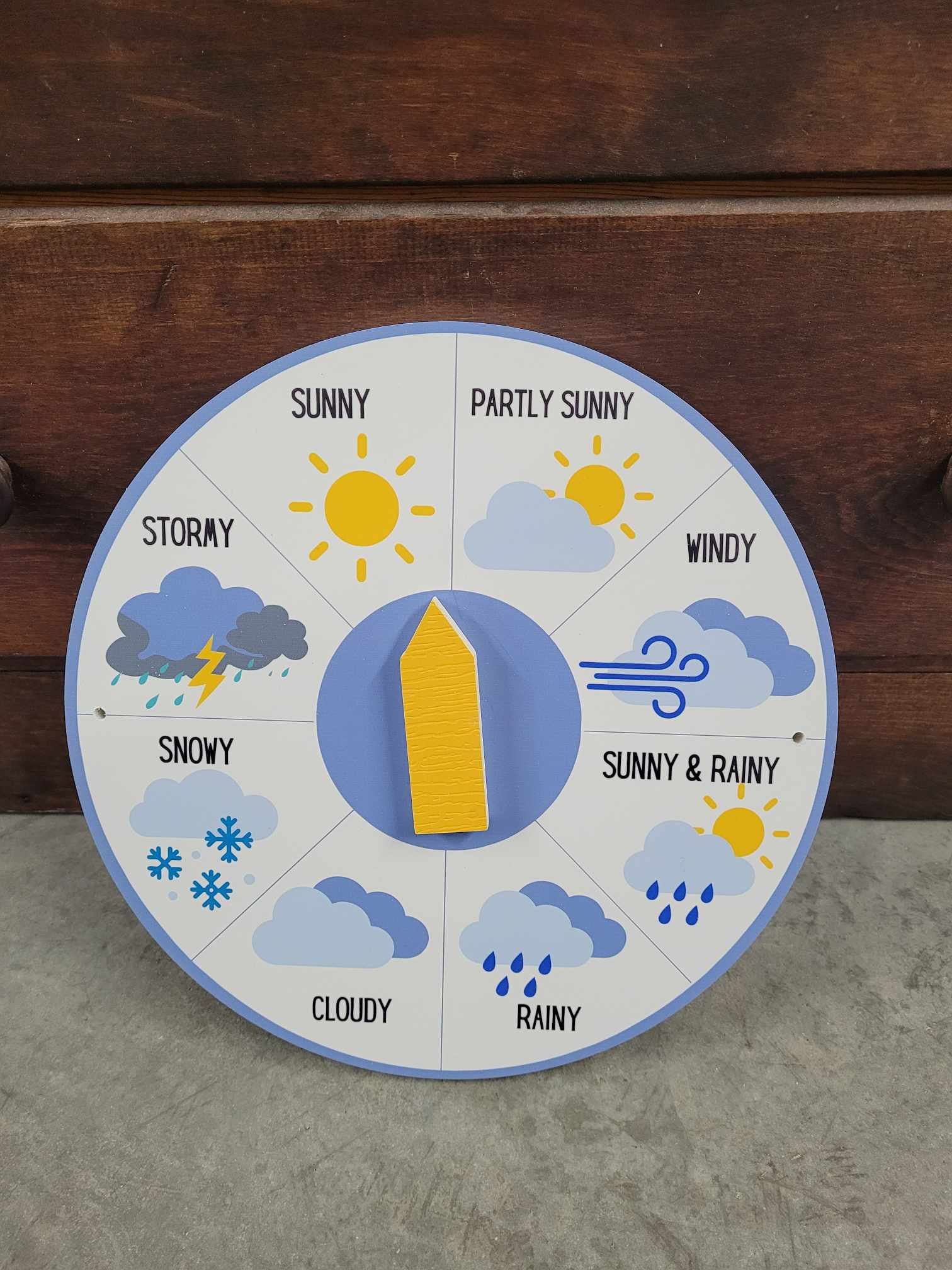 Weather Gauge Spinner Like Clock Personalized Waterproof Sign Smooth Round Circle Outdoor Ready for your Great for hanging or wall mounted