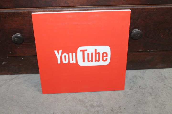 YouTube Streamer Social Media Gamer Gift Video Manager Blogger Video Red Background sign Hanging Wall Decor Social Handle PVC SMooth