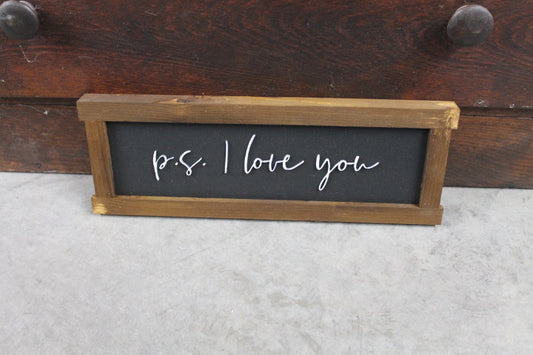 P.s I love you Small Layering Sign Couple Kid room Gift for her Handmade Homedecor Small Seasonal Wall Art Celebrate Cute Cutout Raised Wood
