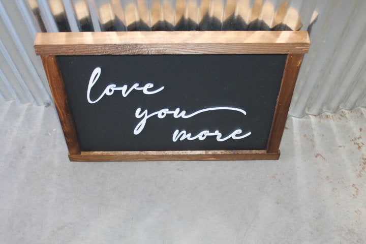 Love you more Handmade Home Decor Giftable Couple Living Room Baby Room Bedroom Decor Sign Wooden Sign Black Brown Raised Layered
