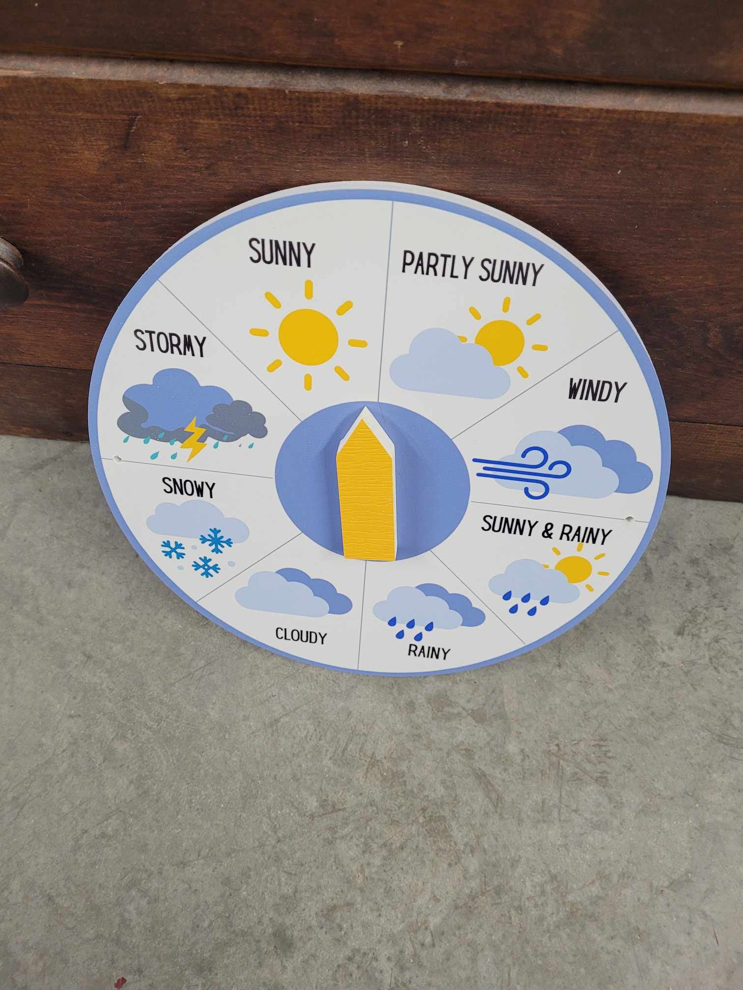 Weather Gauge Spinner Like Clock Personalized Waterproof Sign Smooth Round Circle Outdoor Ready for your Great for hanging or wall mounted