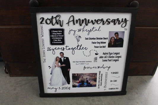 Personalized Anniversary Decor Photos Story Memories Established Celebrate Couple Gift Giftable Vow Renewal Your Story Custom Handmade Sign